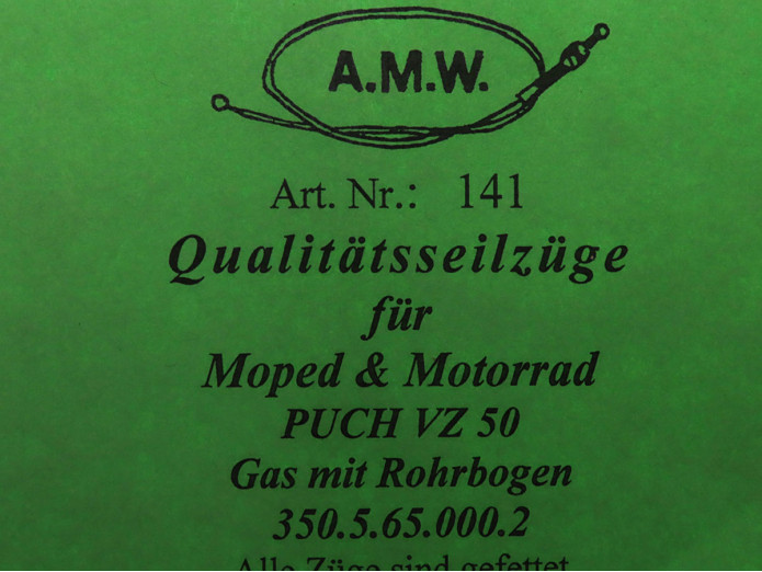 Cable Puch VZ50 throttle cable A.M.W.